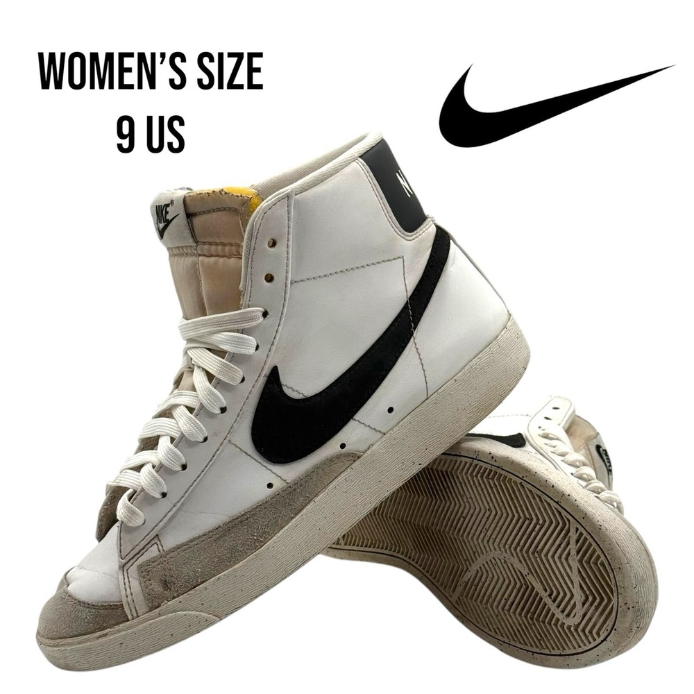 Nike Blazer Mid '77‎ Next Nature White Black Women's Size 9 DO1344-101 Gym Retro
